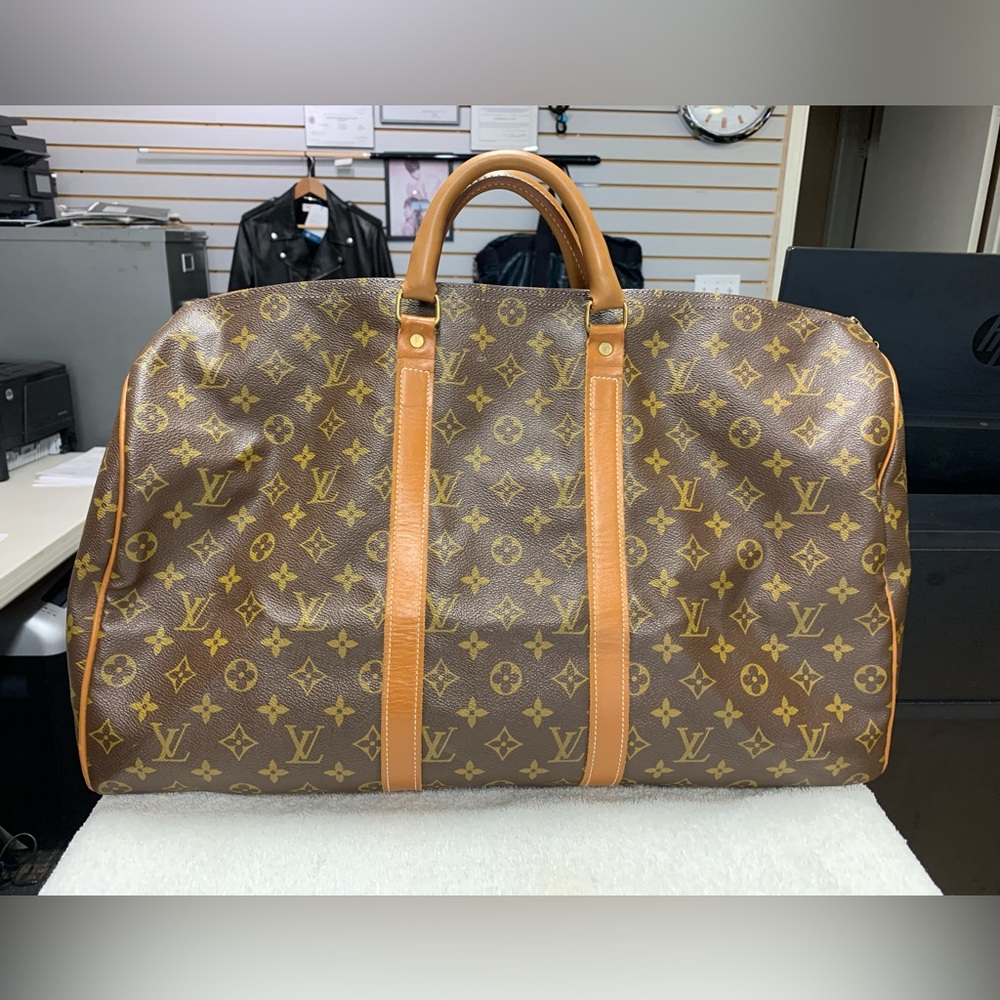 Vintage Louis Vuitton French Company Monogram Keepall 50 Duffle Bag